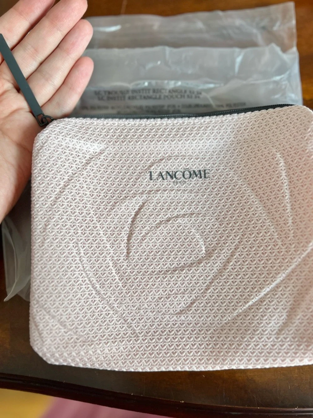 5 for 25⚡️Lancome La Trousse Rose Rectangle Light Pink Travel Pouch